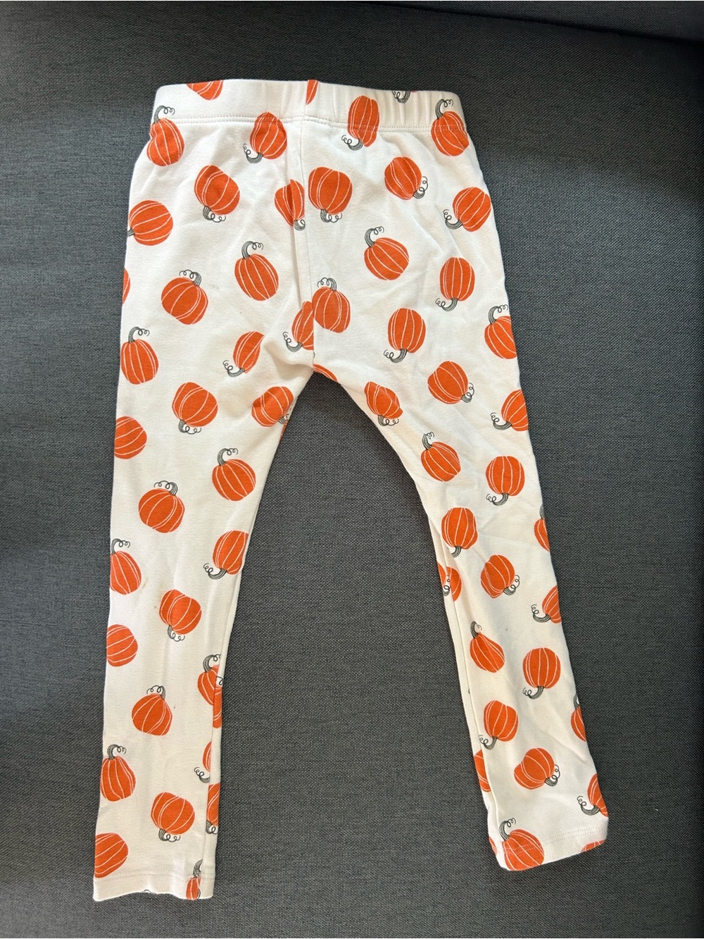 Gymboree Cream Leggings with Orange Pumpkin Print